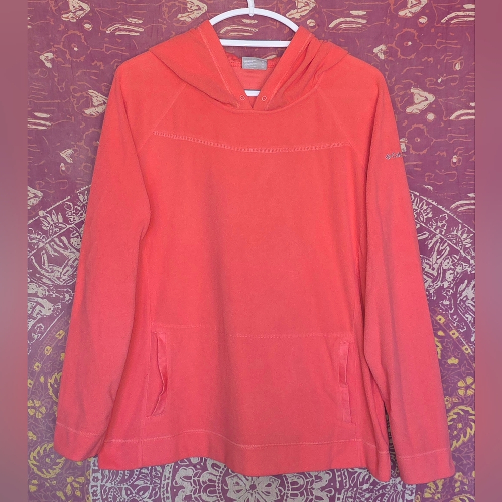 Columbia Women’s Glacial Microfleece Hoodie XL Pink-Orange Lightweight Outdoor